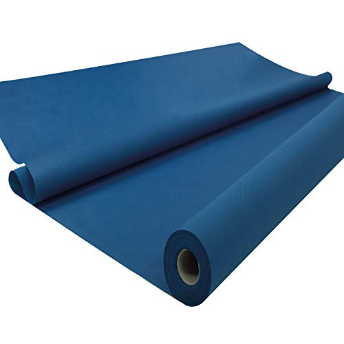 Rouleau de Nappe de 25 m de Long en Tissu intissé, idéal pour Toutes Les fêtes, Restauration, Mariages, Anniversaires, Bleu océan, Largeur : 1,18 m, Longueur : 25 m