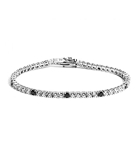 Bracciale Tennis in oro bianco rubini e diamanti. - La Morella