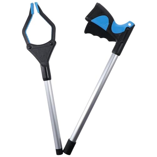 Image of Grabber Reacher Tool,32 inch Grabbers for Elderly,Foldable Trash Picker Grabber,Waste Clips,Sanitary Clips,Pick-Ups,Lightweight,Extra-Long Hand-Held Trash Claw Grabber