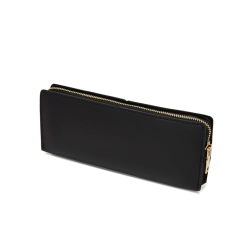 Image of Pencil Case Lightweight and Durable Ideal Pencil Pouch (Black,Faux leather)