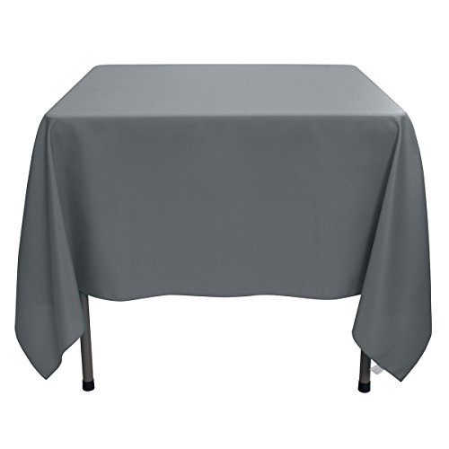 Remedios Square Tablecloth Solid Color Wrinkle-Free Polyester Table Cloth for Indoor and Outdoor Wedding Party Restaurant Banquet Home Dinner (Dark Gray, 70x70 inch)