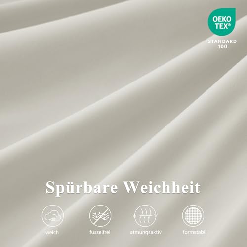 Aisbo Spannbettlaken 180x200cm Bettlaken Boxspringbett - Bett Laken Beige 180x200 aus Premium Mikrofaser… – Ansicht 4