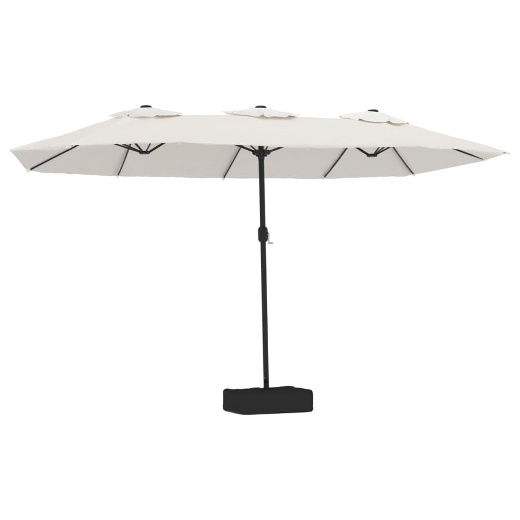 VIDAXL Double-Head Garden Parasol with LED Lights - White - Extra Small
