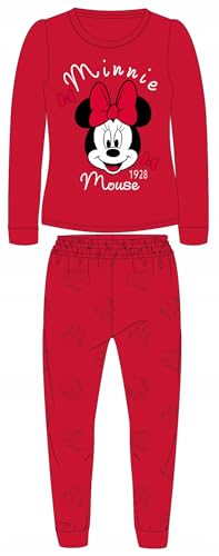 Disney Minnie Mouse Mädchen Pyjama | 2-teiliges Schlafanzug Set mit Langarmshirt & Hose | Kuscheliger Nachtwäsche für Kinder Warm Geschenk Gr....