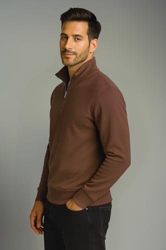 Image of Half Zipper Solid Sweatshirt for Men