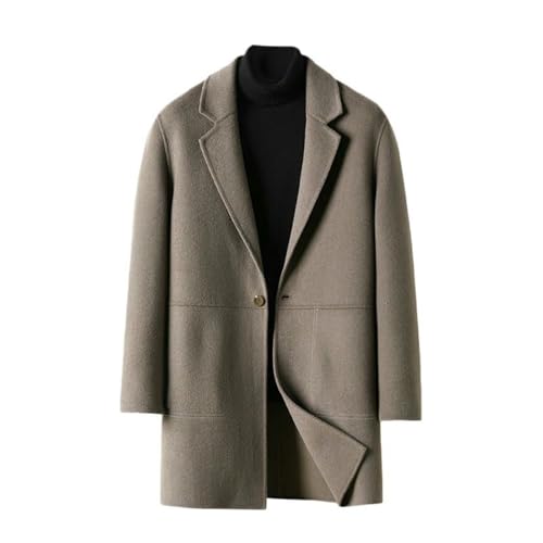 Trench en laine homme mi-long chic avec col blazer