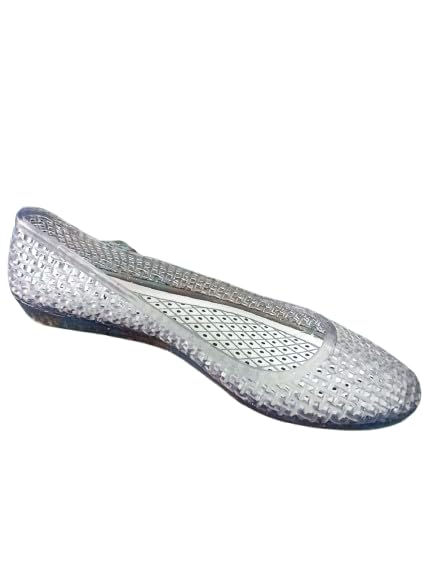 Clear Jelly Sandals, Women's Transparent Crystal Ballet Flats, Slip-On Summer Beach Shoes with Diamond Pattern Insole-image-14