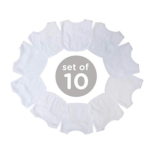 Neat Solutions 2-Ply Knit Terry Solid Color Feeder Bibs In White - 10 Count(Pack Of 1) #TOP6