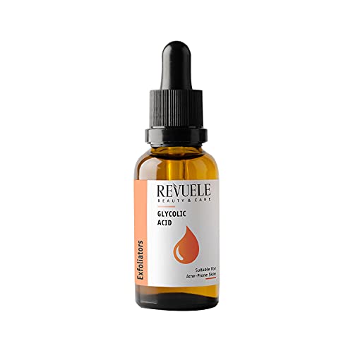 Revuele CYS Glykolsäure 30 ml 100% Reine Natürliches und Organisches Peelinglösung mit Alphahydroxysäuren-AHA Geeignet für Akneanfällige Haut Hautpflege