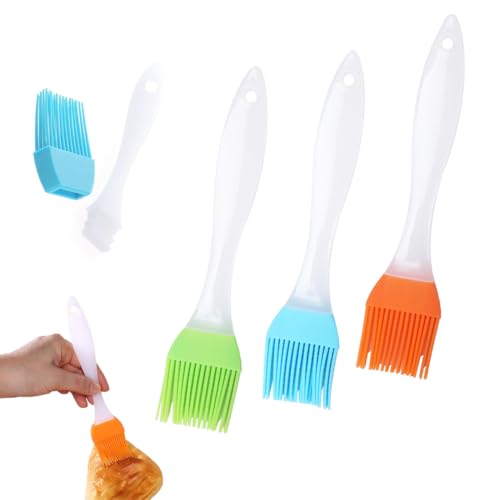 Pennello da Cucina in Silicone, 3 Pcs Pennelli in Silicone Pennello per Grill alla Griglia, Pennello Cucina, Utensile da Cucina Multiuso in Silicone, per Forno, Arrosti, Torte, Pane, Eccetera