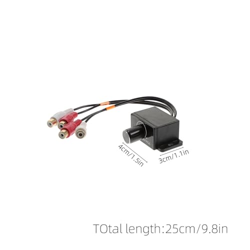 Perilla de graves para amplificador de coche EXAOMBLE con controlador de volumen RCA compacto 2