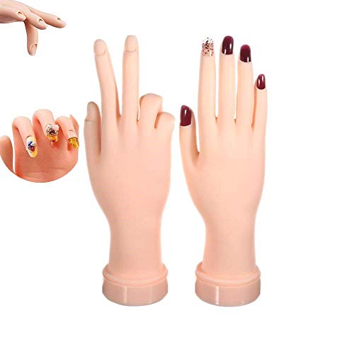KCHEX Practice Hand for Acrylic Nails - 2Pack Nail Art Training Hand Flexible Movable Fake Hand for Nails Practice Manicure Practice Tool Nail Hand Mannequin Flexible Bendable Mannequin Hand 10 Best Only Mannequins Hands - Editoor Pick's
