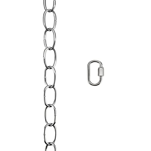 Image of Aspen Creative 21107-71, Steel 20 Feet Heavy Duty Chain & Quick Link Connector for Hanging Up Maximum Weight 40 Pounds in Chrome