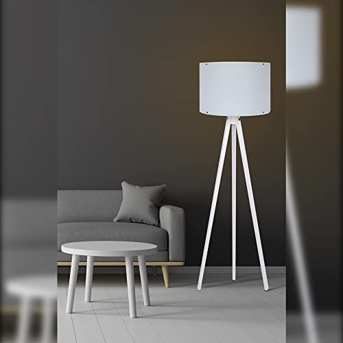 Lampadaire structure MDF gris blanc luminaire de salon moderne - 4