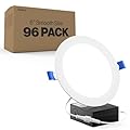 Sunco 96 Pack 6 Inch Ultra Thin LED Recessed Ceiling Lights, Slim Canless with Junction Box, 850 LM, 3000K Warm White, Dimmable, 14W=100W, Wafer Thin, 50000 Lifetime Hours ETL.