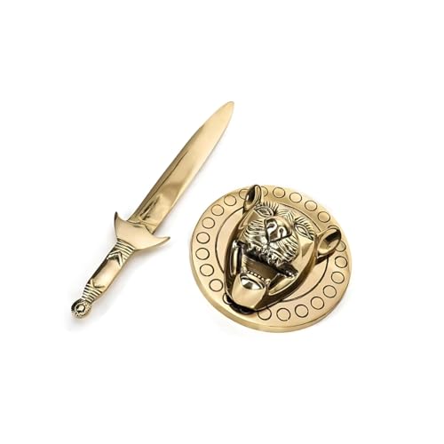 Image of Brass Lion Face Talwar, Vastu Remedy for Protection (10 cm, 1 kg)