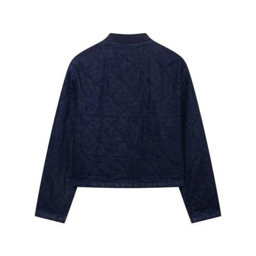 Fnfmrfmr Women’s Cozy Navy Blue Denim Jacket - Perfect for Any Occasion! - Image 2