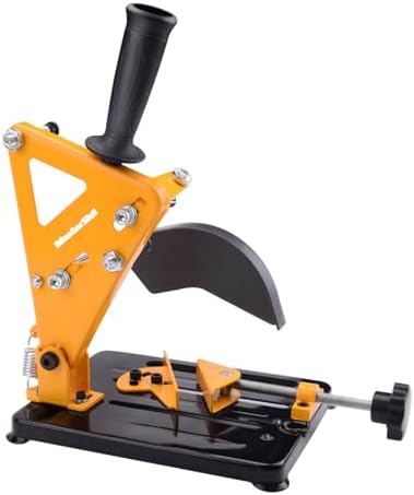 MasterSpec Angle Grinder Stand Holder for 100-125mm Grinders, Bench Mounted Support Bracket with 45° Adjustable Clamp & Protective Safety Cover, High Strength Spring for Easy Cutting