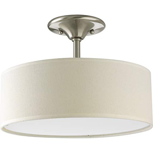 Progress Lighting P3939-09 Inspire Collection 2-Light Semi-Flushmount, Brushed Nickel