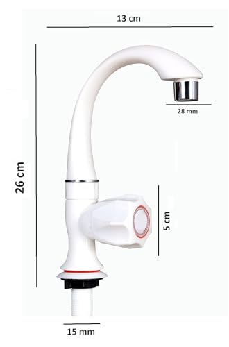 Image of ABS Plastic Heavy Duty Turkey Nozzle Bib Cock Tap - White Water Tap for Bathroom, Kitchen, Garden & Outdoor Use - Pack of 5