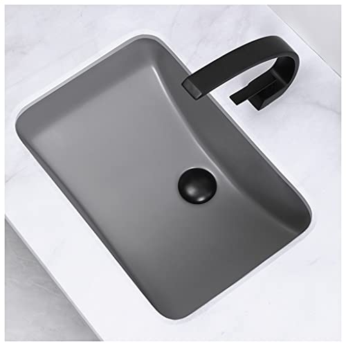 Lavabo sous plan de salle de bain gris rectangulaire 52,5cm