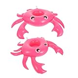HOMSFOU Portavasos Inflable para Piscina 2 Piezas en Forma de Cangrejo, Bandeja Flotante para Fiestas Acuáticas y Reutilizable