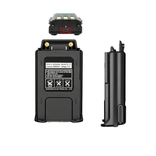 Batería Baofeng UV-5R 3800mAh Tipo-C versión engrosada BL-5 pack de dos con cable de carga