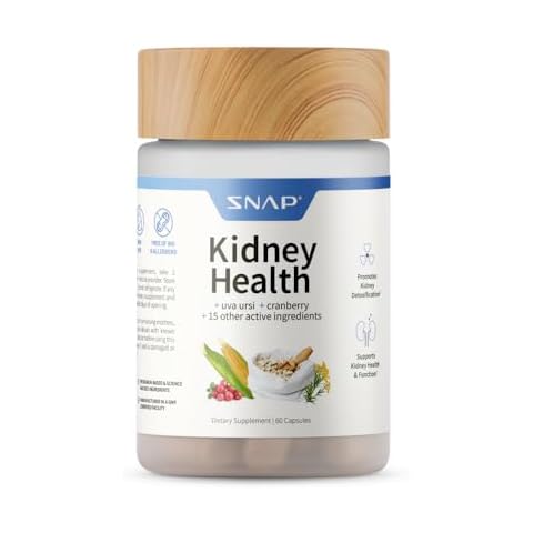Snap Supplements Kidney Health Support, Kidney Cleanse Detox & Repair Formula, Uva Ursi Capsules, Kidney Supplement Kidney Restore, 15 Vitamins Plants & Herbs (60 Capsules) Cover