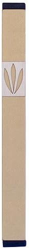 Agayof Large Mezuzah with Leaf Shin Cutout 1.5 x 14cm - Purple