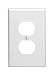 Leviton 80503-W 1-Gang Duplex Device Receptacle Wallplate, Midway Size, Thermoset, Device Mount, White