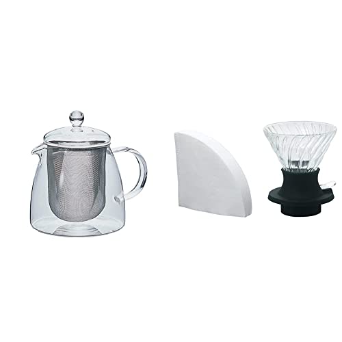 HARIO(�n���I) ���[�t �e�B�[ �|�b�g �E �s���A 700ml 4�t�p CHEN-70T & �Z�Ў� �h���b�p�[ �X�C�b�` SSD-200-B �y�Z�b�g�����z