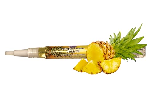 Pineapple Paradise. Pineapple Scented Cuticle Oil. Natural Ingredients. Vegan & Cruelty Free. 3ml Twist Pen for Easy Application. Moisturising, Nourishing, Conditioning. Fresh & Fruity