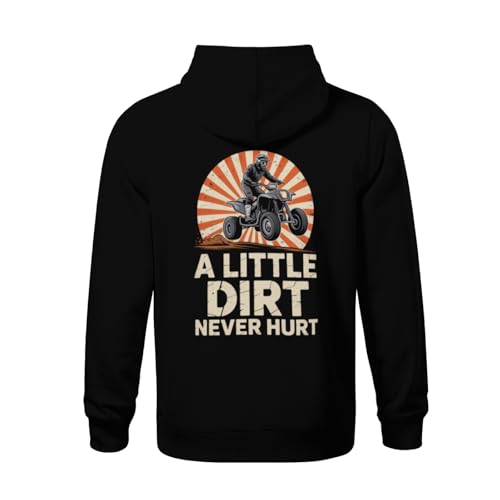Kids Retro Quad Bike A Little Dirt Never Hurt Boys Girls Lightweight Kangaroo Pocket Fleece Hoodies3