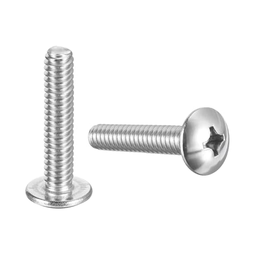 QUARKZMAN 1/4-20 x 1-1/4 Tornillos De Máquina De Cabeza Truss Phillips, Roscado Completo, Accionamiento Phillips, Acero Inoxidable 304 18-8, Acabado Brillante, Cantidad 25