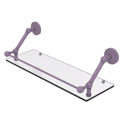 Allied Brass PR-1-24-GAL-LVN Prestige Regal 24 Inch Floating Glass Shelf with Gallery Rail, Lavender