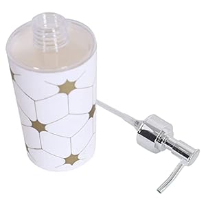 Kuber Industries Liquid Soap Dispenser|Star Print Plastic Empty Bathroom Sanitizer|Lotion|Shampoo Dispenser Bottle,300 ML (White) Kuber Industries Liquid Soap Dispenser|Star Print Plastic Empty Bathroom Sanitizer|Lotion|Shampoo Dispenser Bottle,300 ML (White)
