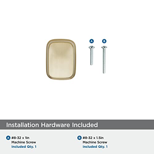 Image of Amerock 1-1 /4 inch Rectangle Revitalize Champagne Bronze Cabinet Knob | Durable Zinc drawer knob and cabinet hardware, ideal for kitchen cabinets, bathroom vanities, dressers, and furniture