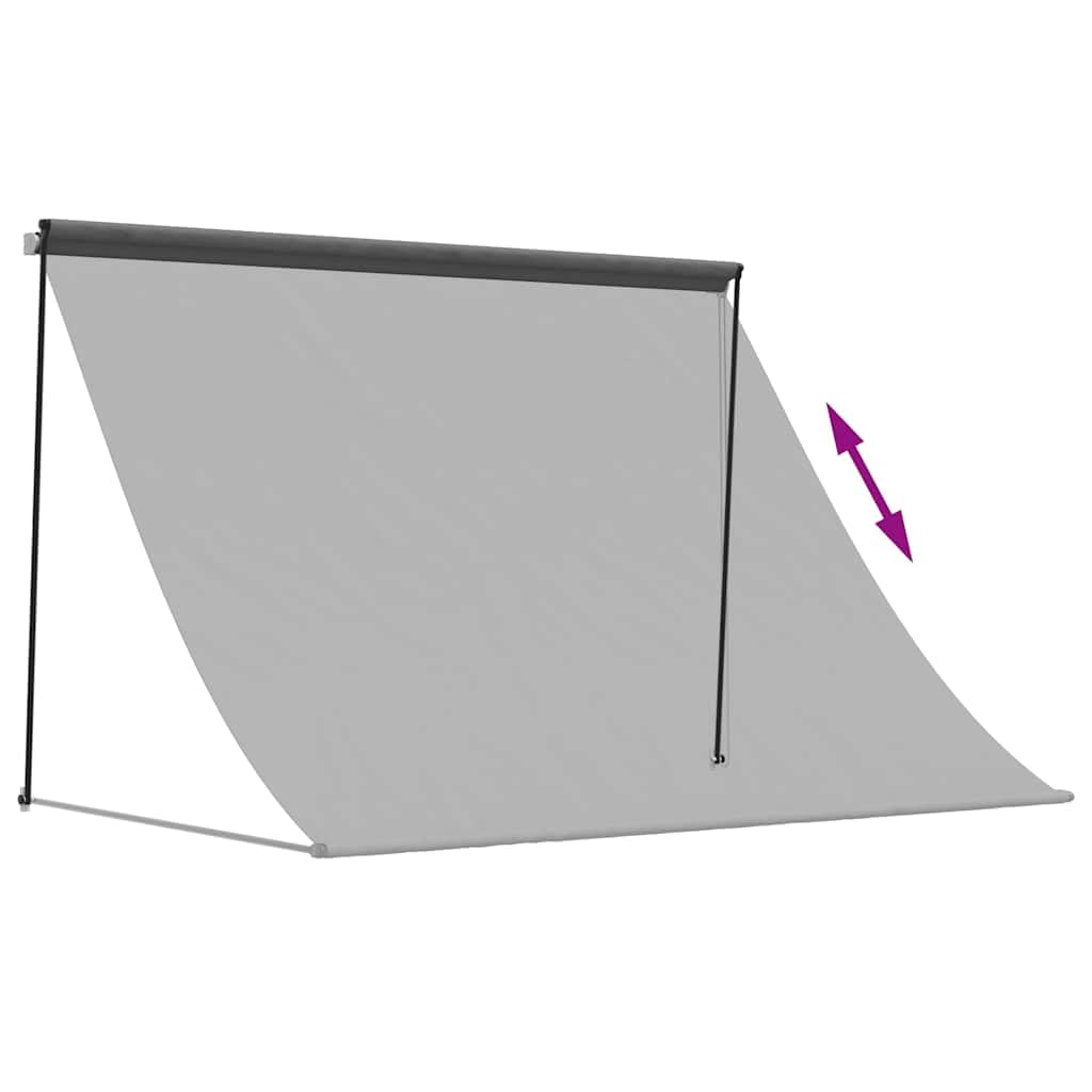 Markise einziehbar Anthrazit 250x150 cm - Manuelle Seilzug Außenmarkise aus Polyester-Stoff und robustem Stahl-Rahmen - Wandmarkise Sichtschutz für Terrasse Balkon Garten Veranda