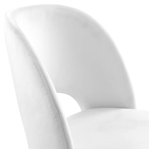 Modway Rouse Performance Velvet Dining Side Chair in White by Modway - Image 6