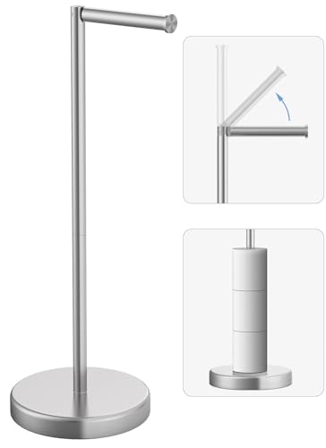 Toilet Paper Holder Stand, Freestanding Toilet Paper Holder For Bathroom, 304 Stainless Steel Rustproof Tissue Roll Holder Storage For 4 Rolls(fits All Rolls)