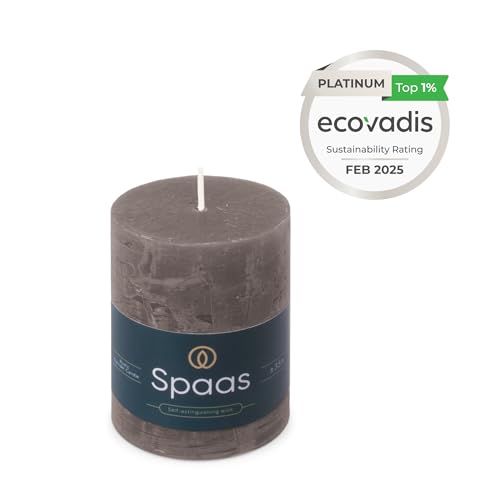 Spaas Rustic Pillar Candle 70/95 mm 35hr Dark Grey