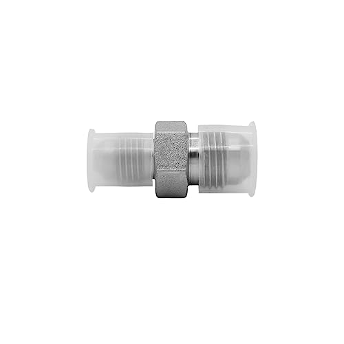 Image of (4-PACK) 2403-06-04 Hydraulic Hose Adapter Fitting 3 /8 inch Male JIC 37 Flare (9 /16 inch-18UNF) x 1 /4 inch Male JIC 37 Flare (7 /16 inch-20UNF) SAE Straight Pipe Joints Tube Connector Carbon Steel