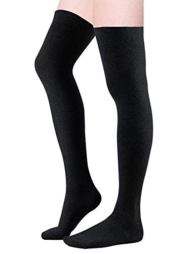 Image of Zando Womens Thigh High Socks Over The Knee Tube Leg Warmers Stocking Cotton Cosplay Long Solid Leggings Sock