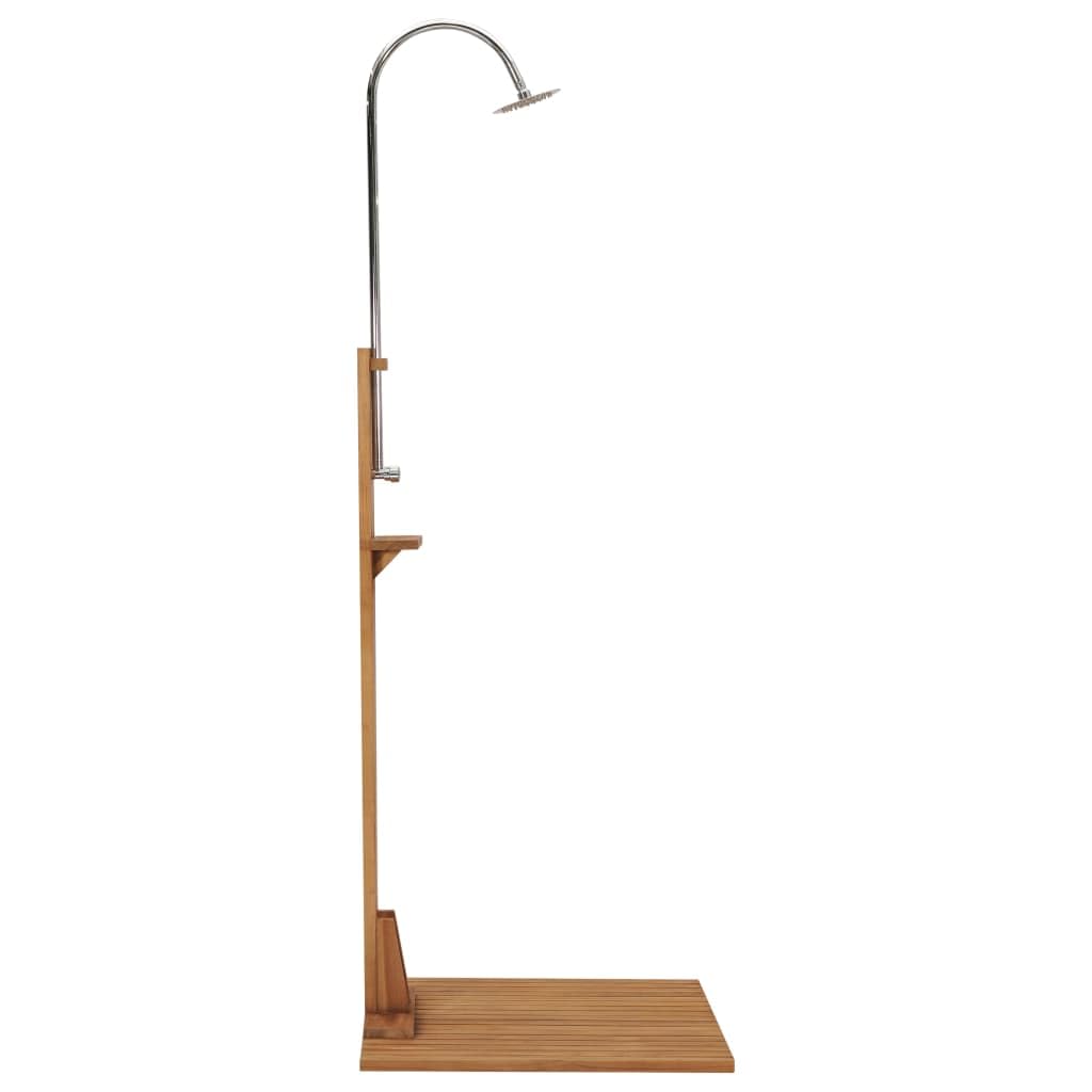 INLIFE Ducha de jardín 75 x 75 x 210 cm, madera maciza de teca, 11,55 kg, 312276
