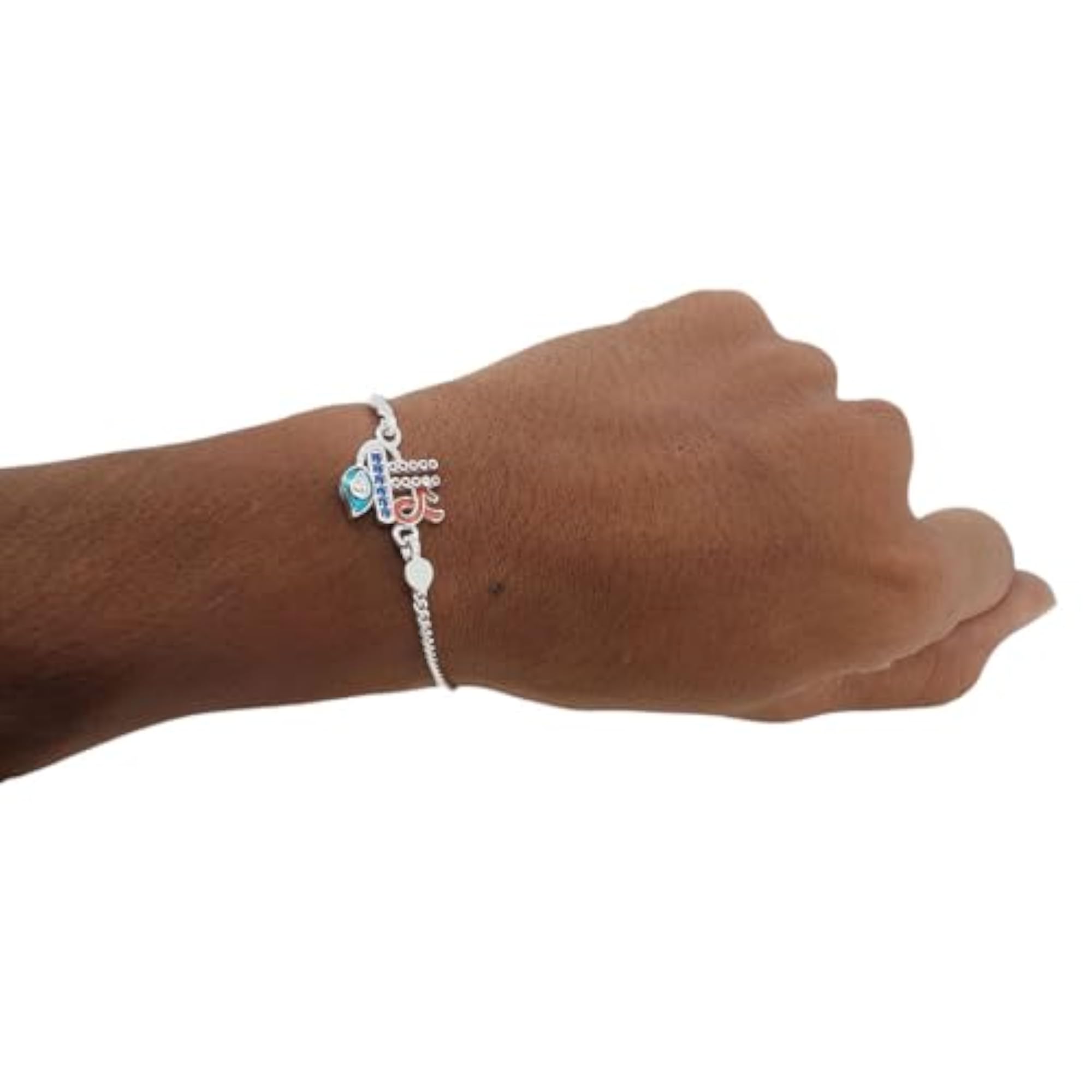 Pure Silver Shree Design Rakhi for Brother, Traditional Gift