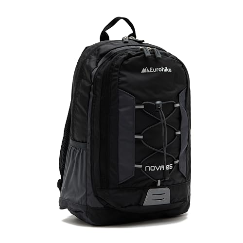 Eurohike Nova 25 Litre Daysack with Ventilated Back Panel, Lightweight, Packable, Adjustable 25L Daypack, Backpack, Rucksack, Bag for Men Women & Kids, School, Commuting, Camping, Hiking