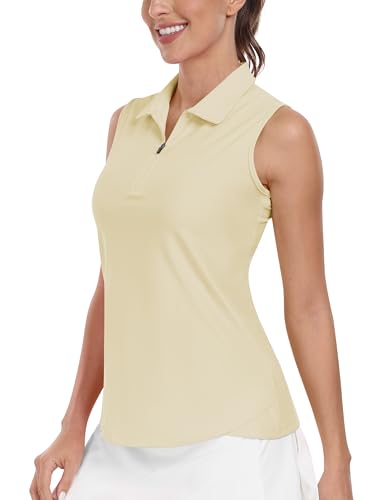 Image of AIRIKE Golf Polo Shirts for Women Sleeveless Summer Sports Athletic Fashionable Workwear-Quick Dry Womens Tank Tops