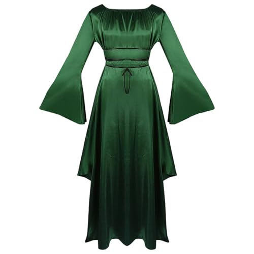 Ropa gótica para mujer, elegante, vintage, vestido de bruja, disfraz de Halloween, vestido retro medieval con mangas de trompeta, vestido de bruja renacentista, vampiro, cosplay, carnaval, disfraz