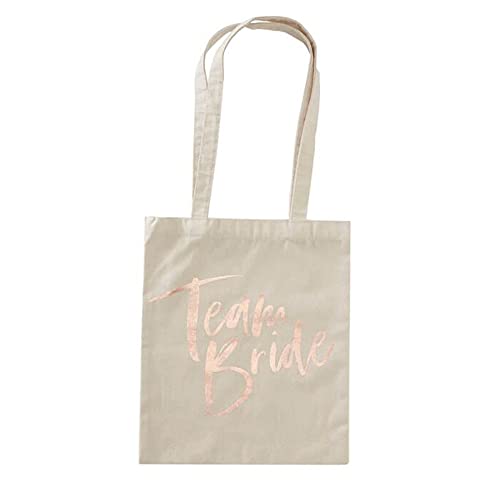 Jutebeutel JGA | Stofftasche mit Team Bride Roségold Cover