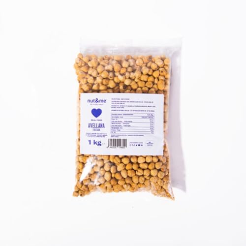 Avellana tostada repelada 1 kg nut&me | Sin sal | Keto| Sin gluten, sin aditivos | Sin OGM | 100% natural | Vegano |